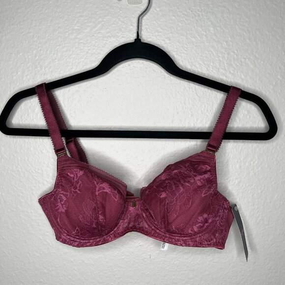 Fantasie Womens Fusion Lace Rosewood Pink 32D Underwire Bra - Picture 2 of 9